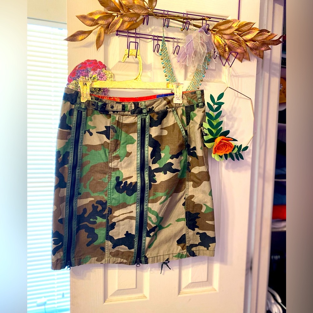 Triple Five Soul Vintage Camo Skirt